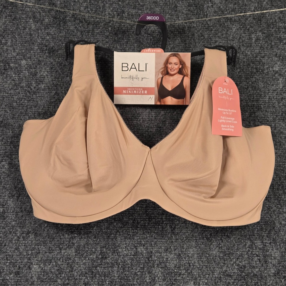 Bali Smoothing Minimizer Underwire Bra Size 36DDD Nude Full Coverage‎ Lined - Picture 6 of 9